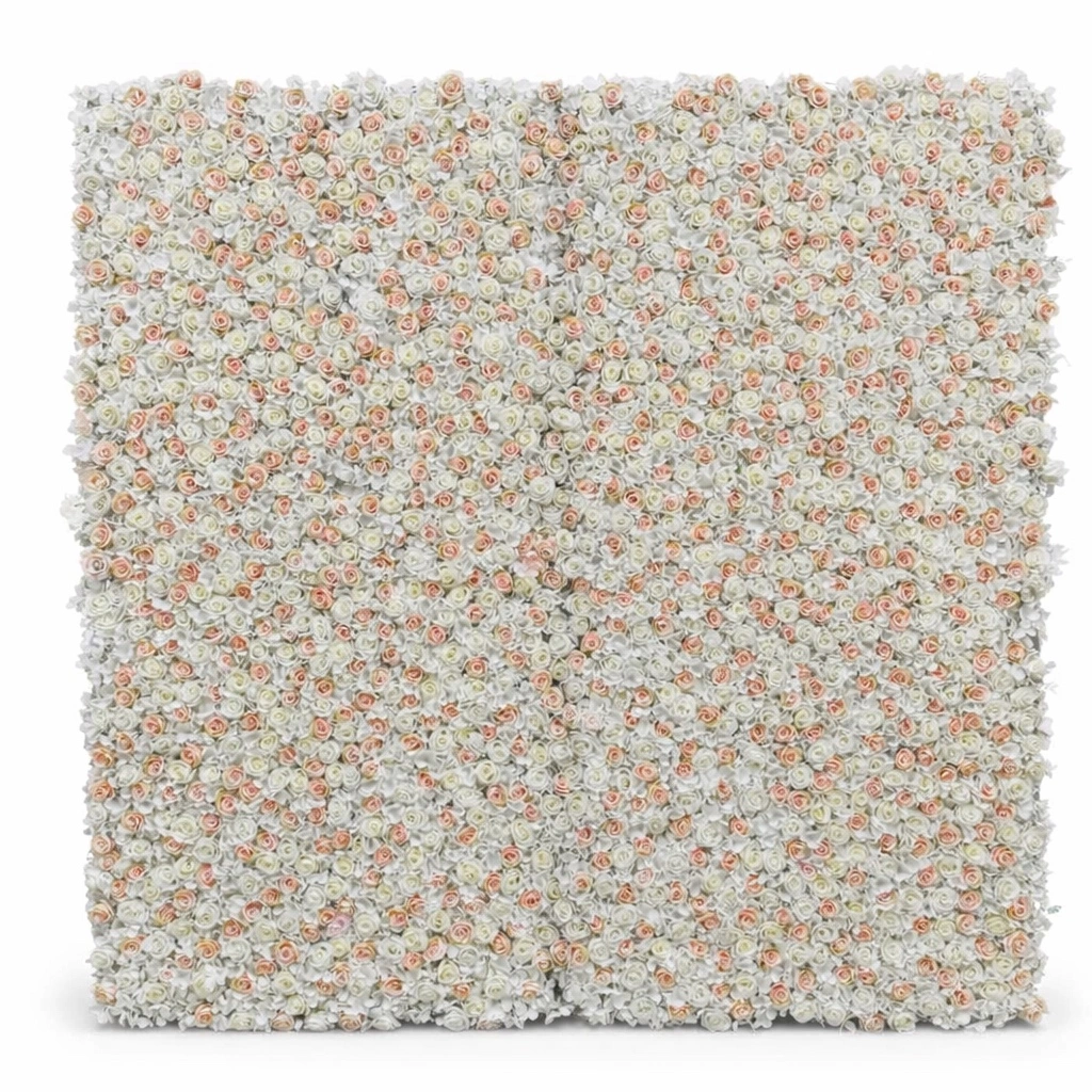 White-Peach Flower Wall