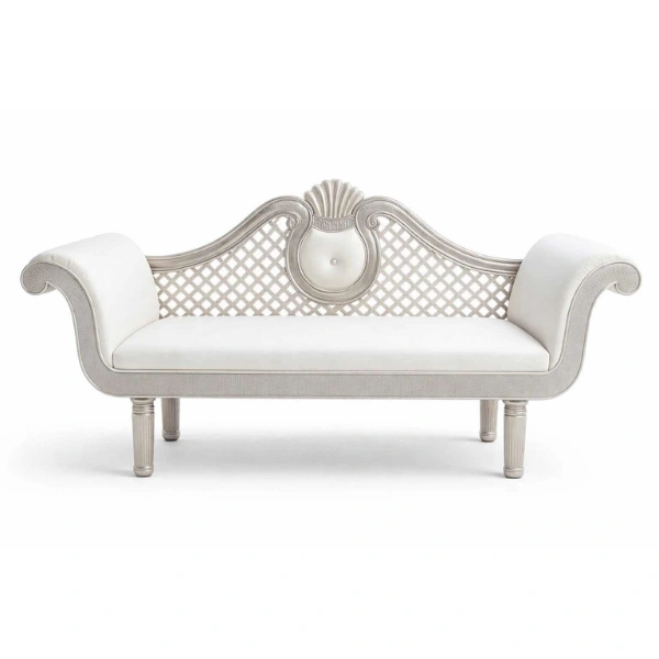 White Silver Loveseat