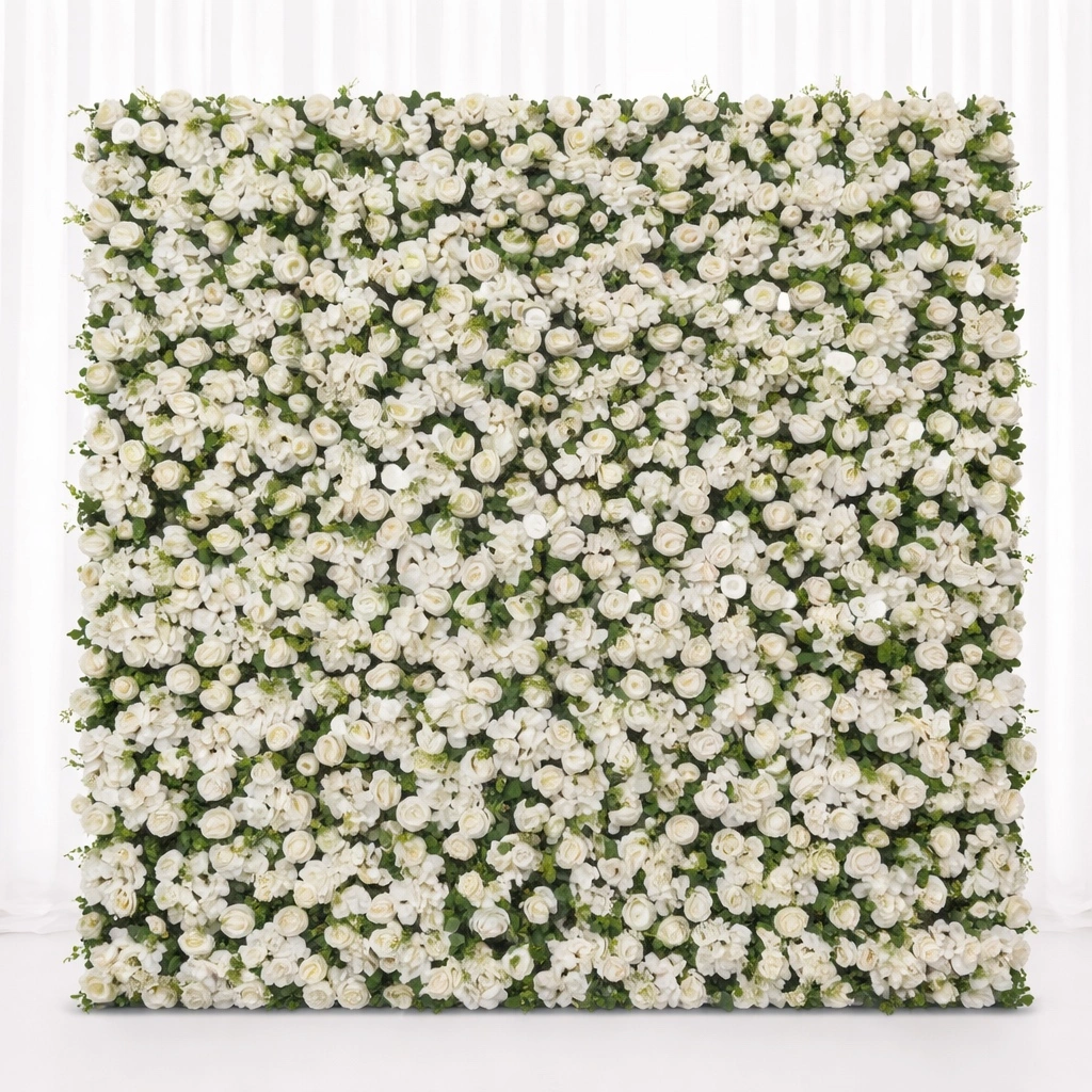 White-Green Flower Wall