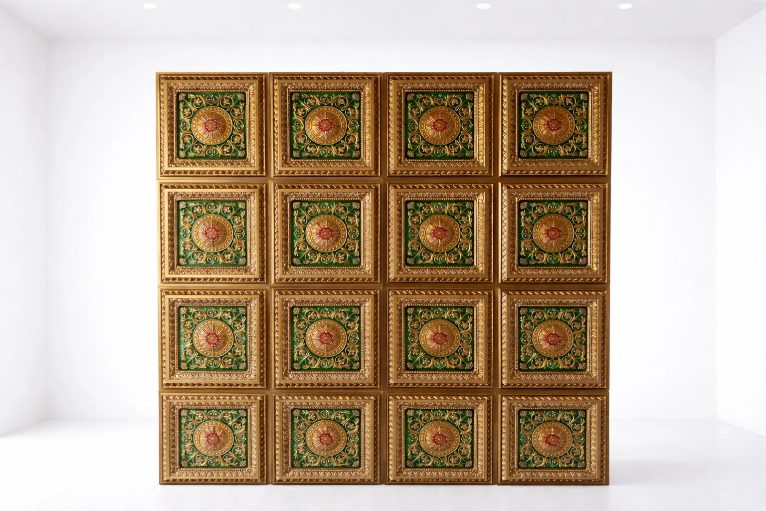 Gold-Green Panel Wall