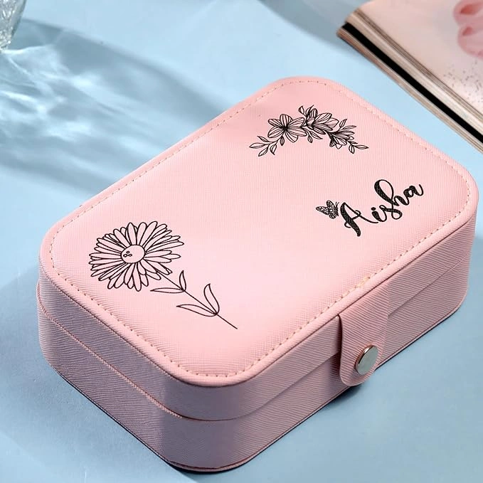 Unique Tohfaa Leather Personalized  Jewellery Organizer Box