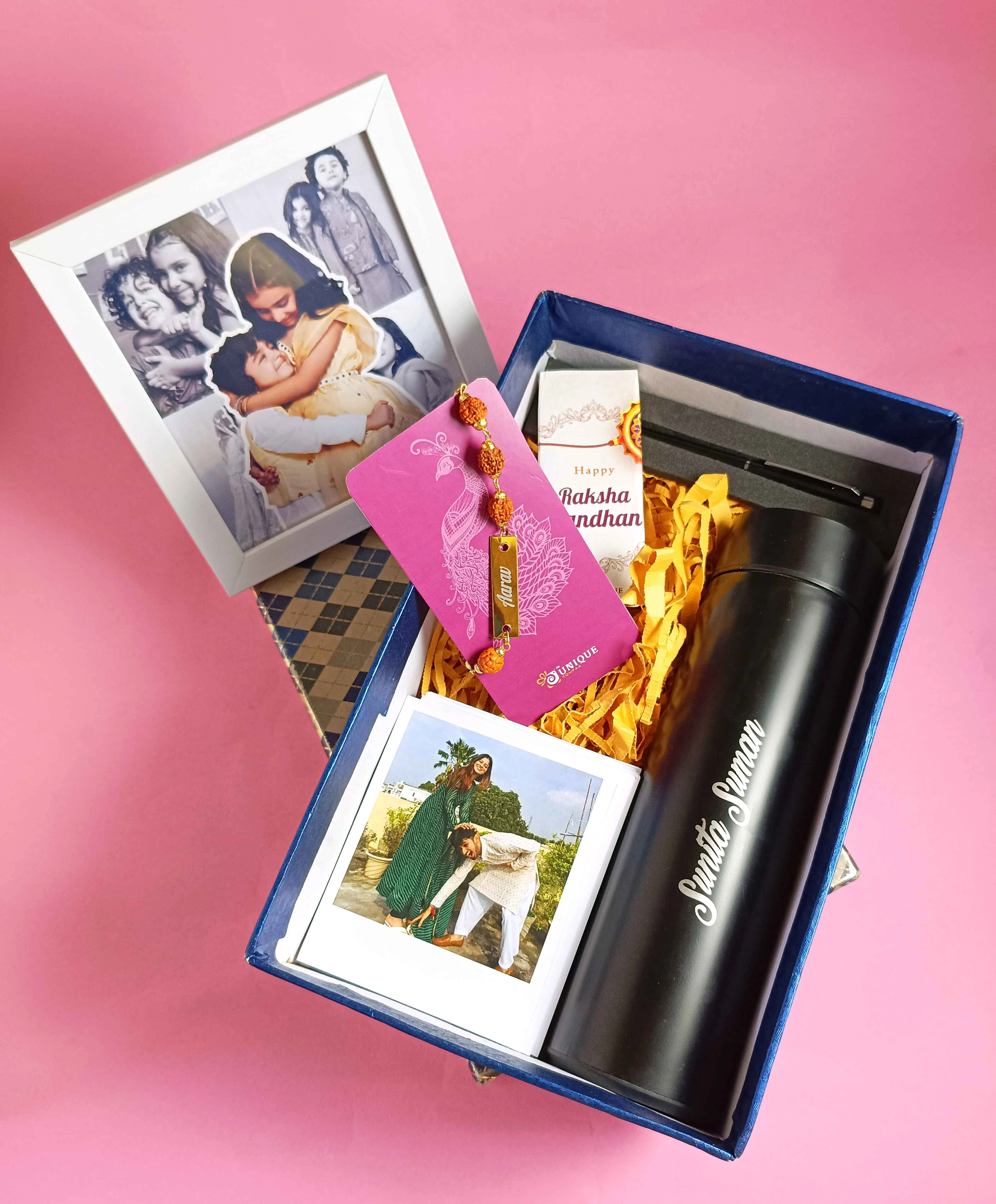 Customized Polaroid With Rakhi Combo