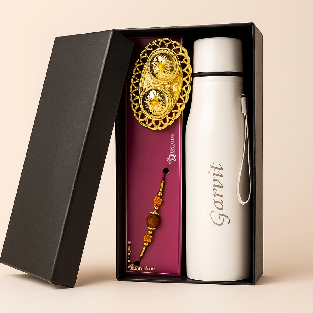 Personalised Bottle With Rakhi Combo