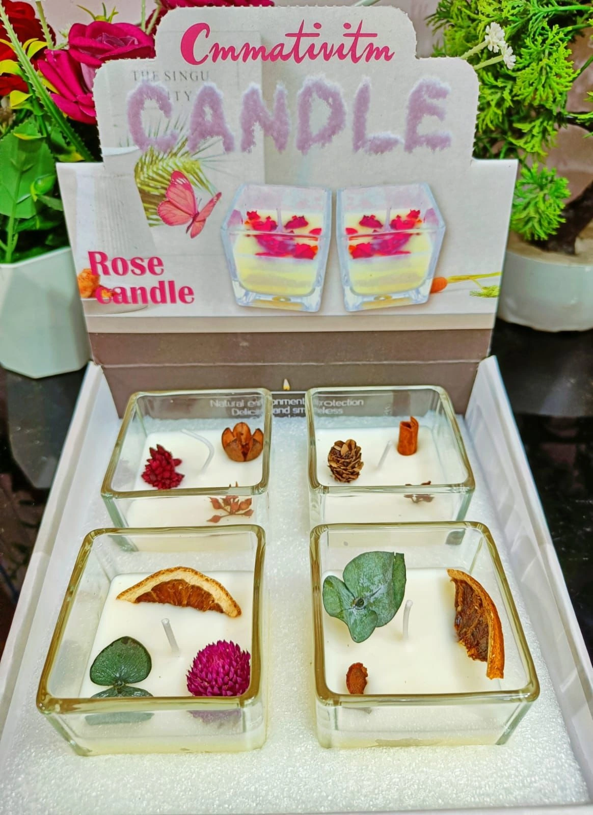 Unique Tohfaa Premium Glass Aroma Candle (Set of 4)