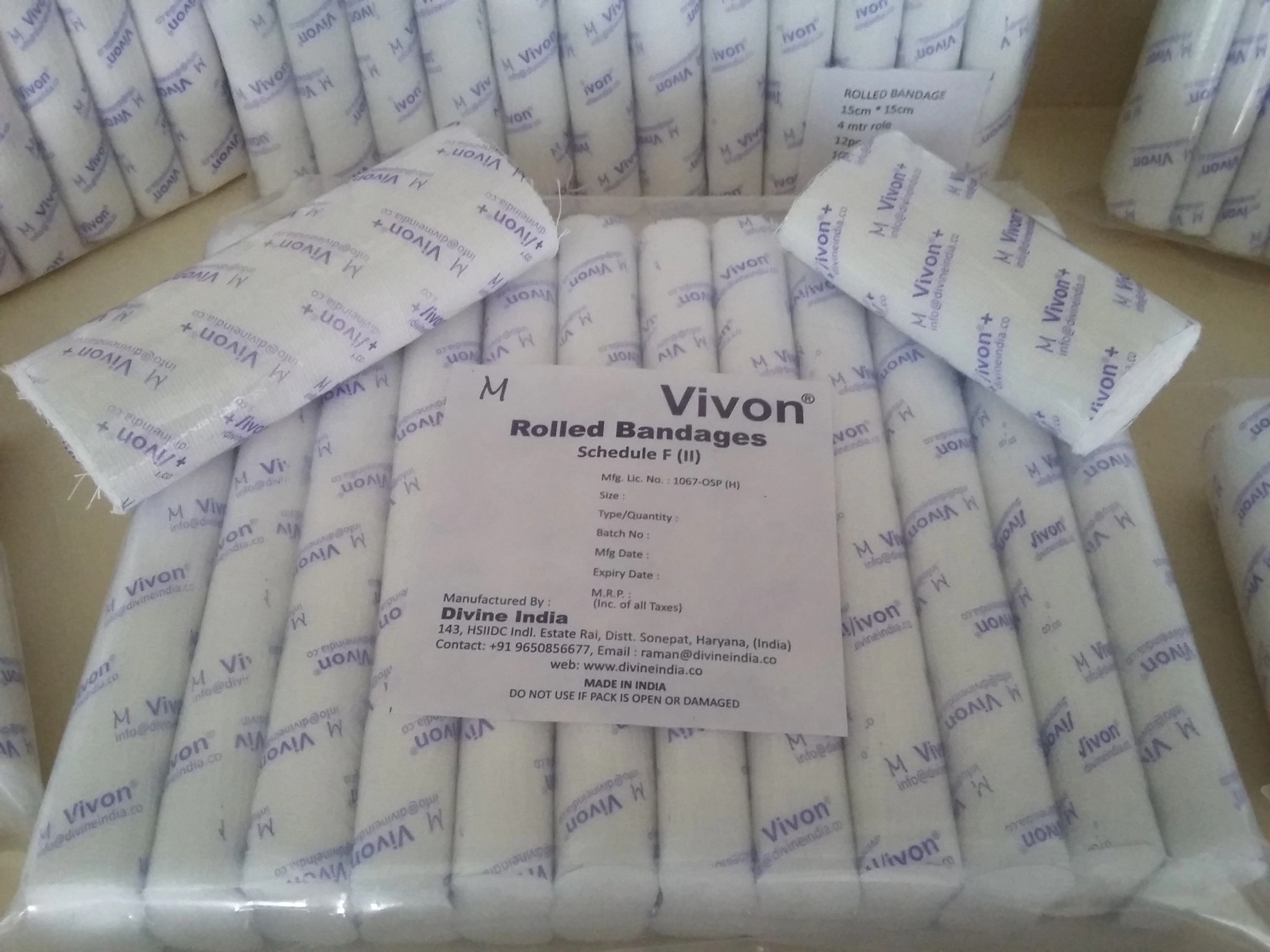 VIVON Gauze Rolled Bandage 4 meters
