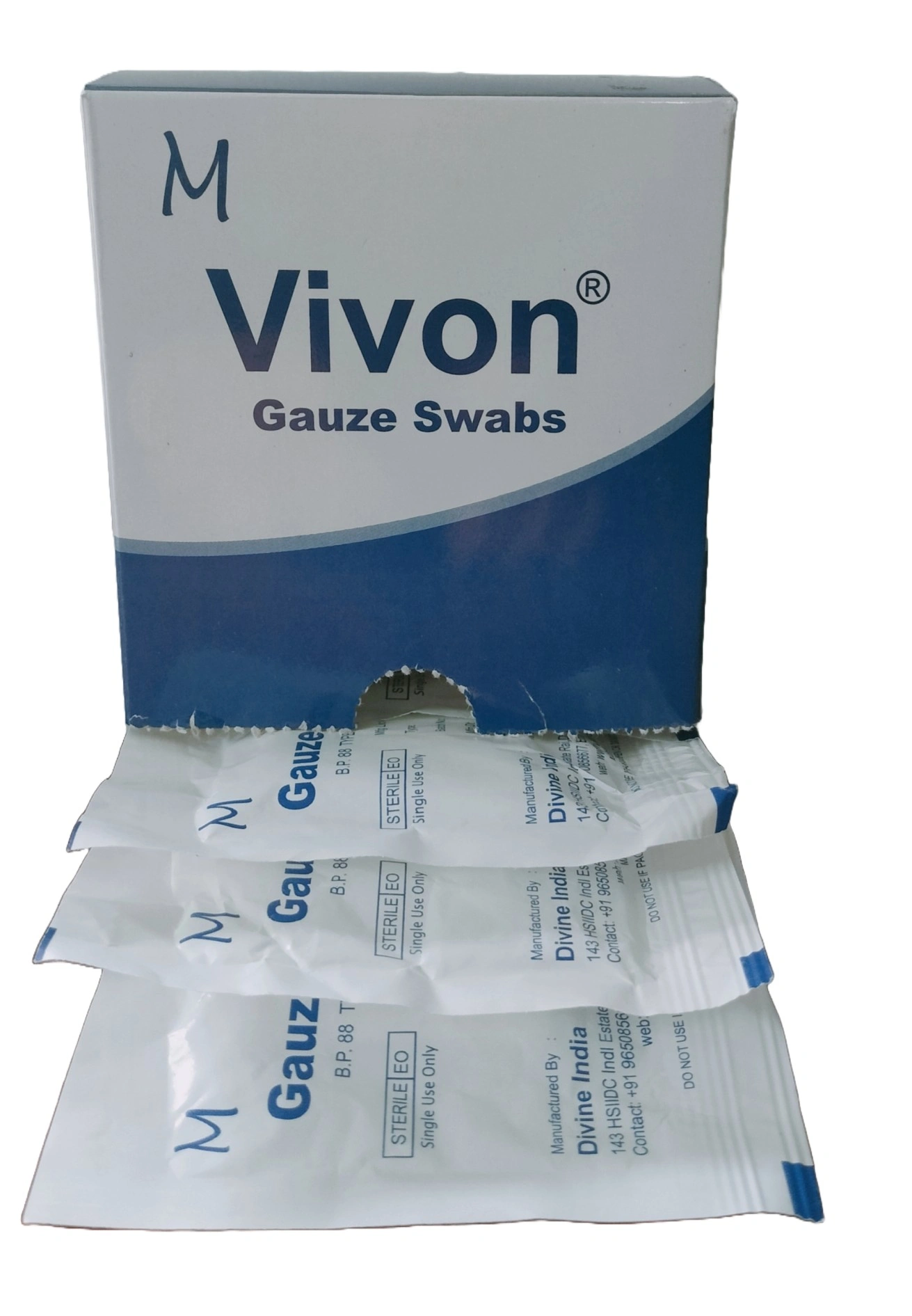 VIVON Sterile Gauze Swab 12 ply (7.5 x 7.5 cm) 5pcs/pkt
