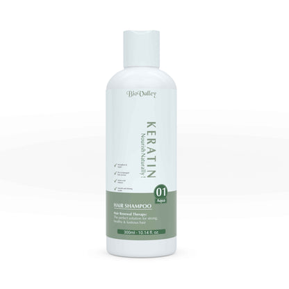 Keratin Shampoo - Repairs, strengthens, and smoothens hair powered by Keratin Protein, Aloe Vera, and Plum Extract for healthier, frizz-free hair