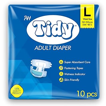 Tape Style Super Absorbent | Unisex | Waist Size (44-61 Inches) Adult Diaper - L