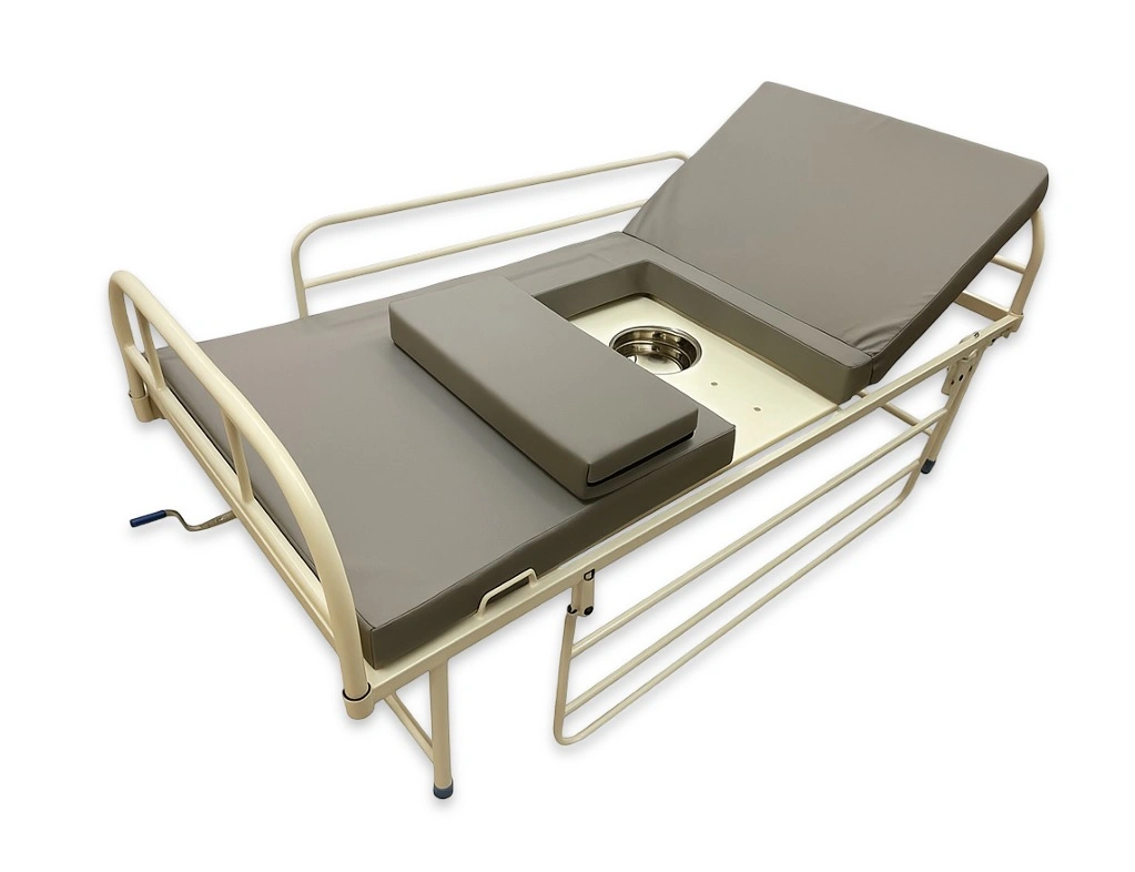 MMI Semi Fowler Commode Bed with Adjustable Railings & Mattress
