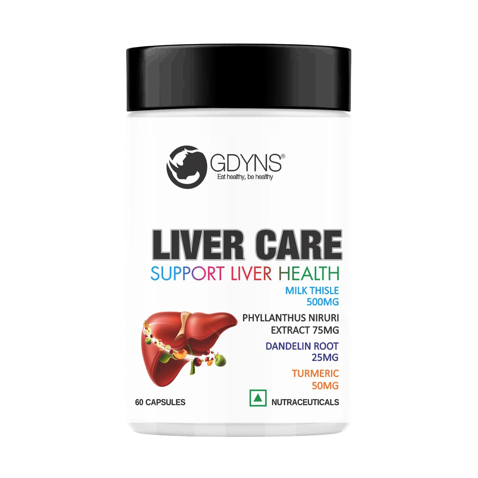 GDYNS Liver Care Capsules | Advanced Liver Health & Detox Support Formula | Supports Healthy Liver Function, Metabolism & Daily Wellness | 60 Capsules