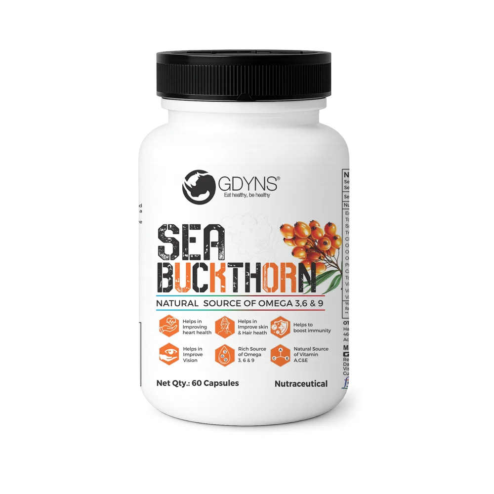 GDYNS Sea Buckthorn Capsules | Antioxidant-Rich Wellness Supplement | Supports Immunity, Skin Health, Hair Health & Daily Vitality | Natural Nutritional Support