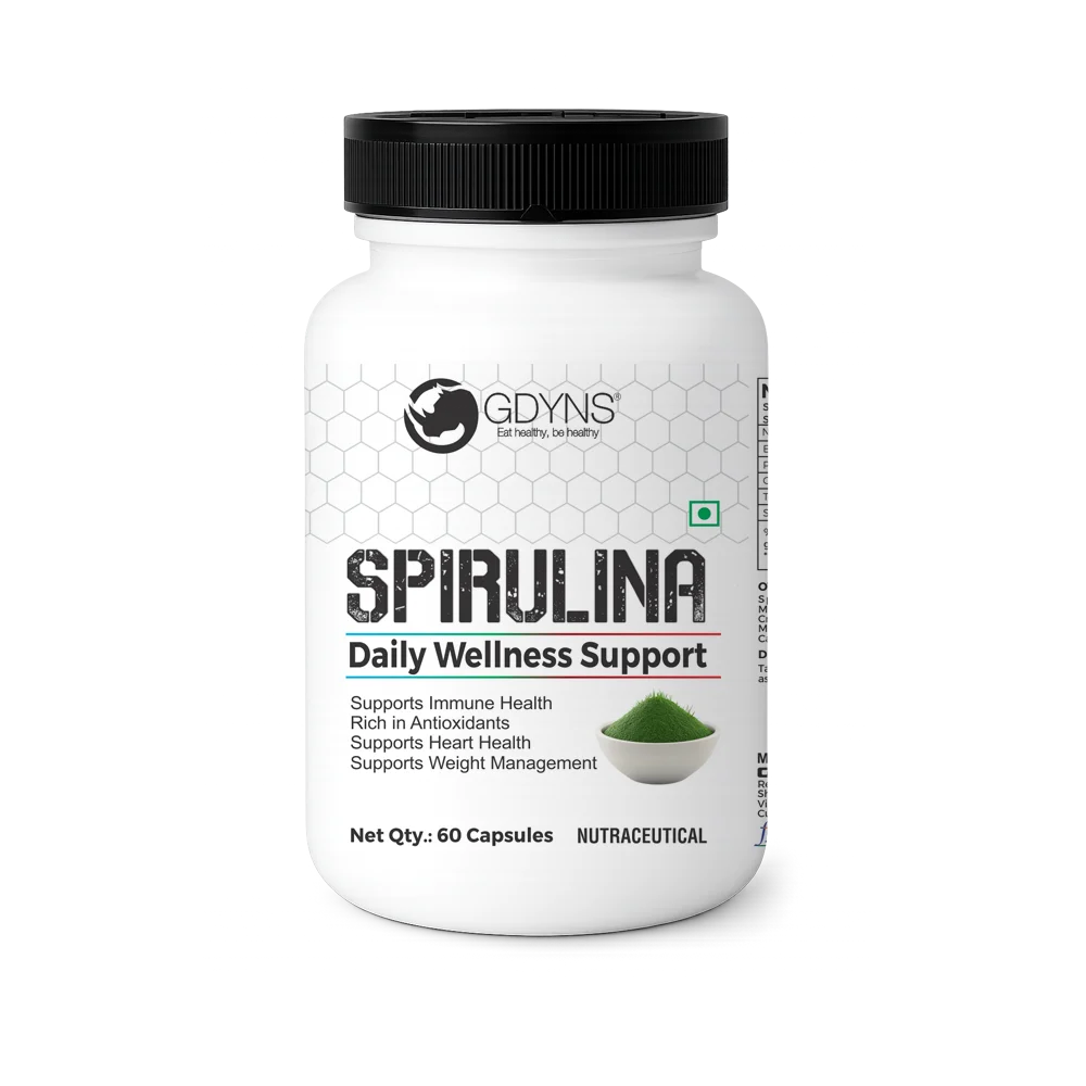 GDYNS Spirulina Capsules | Nutrient-Rich Superfood Supplement | Supports Energy, Immunity, Vitality & Overall Wellness | Natural Daily Health Support