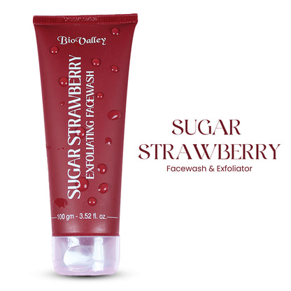 Sugar Strawberry Face Wash & Exfoliator - Gently exfoliates, softens skin and boosts glow powered by Strawberry Extract and Sugar crystals