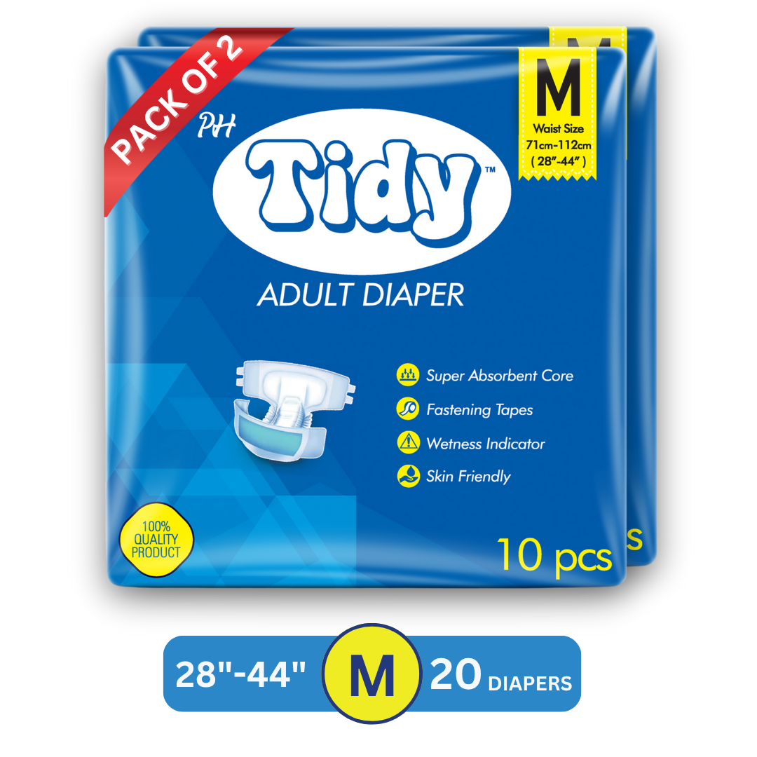 Tape Style Super Absorbent | Unisex | Waist Size (28-44 Inches) Adult Diaper - M