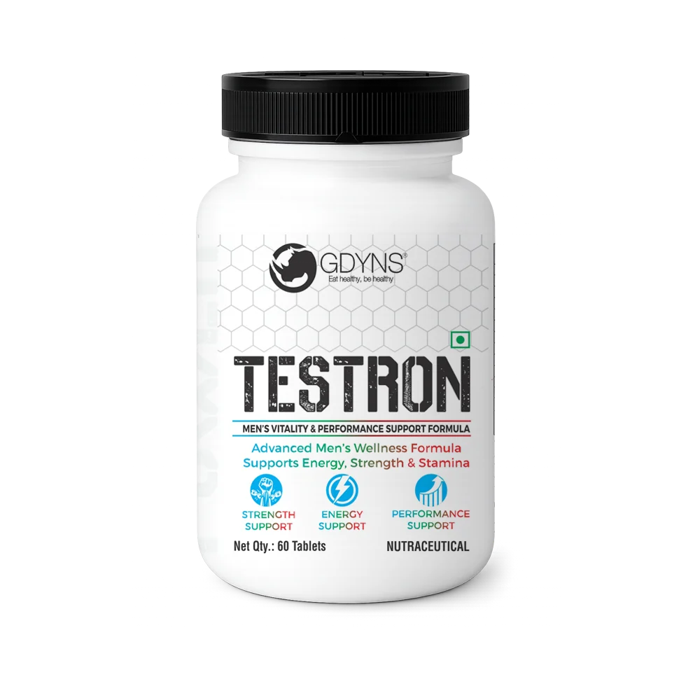 GDYNS Testron Tablets | Testosterone Support Formula for Men | Supports Muscle Growth, Strength, Recovery & Performance | 60 Tablets