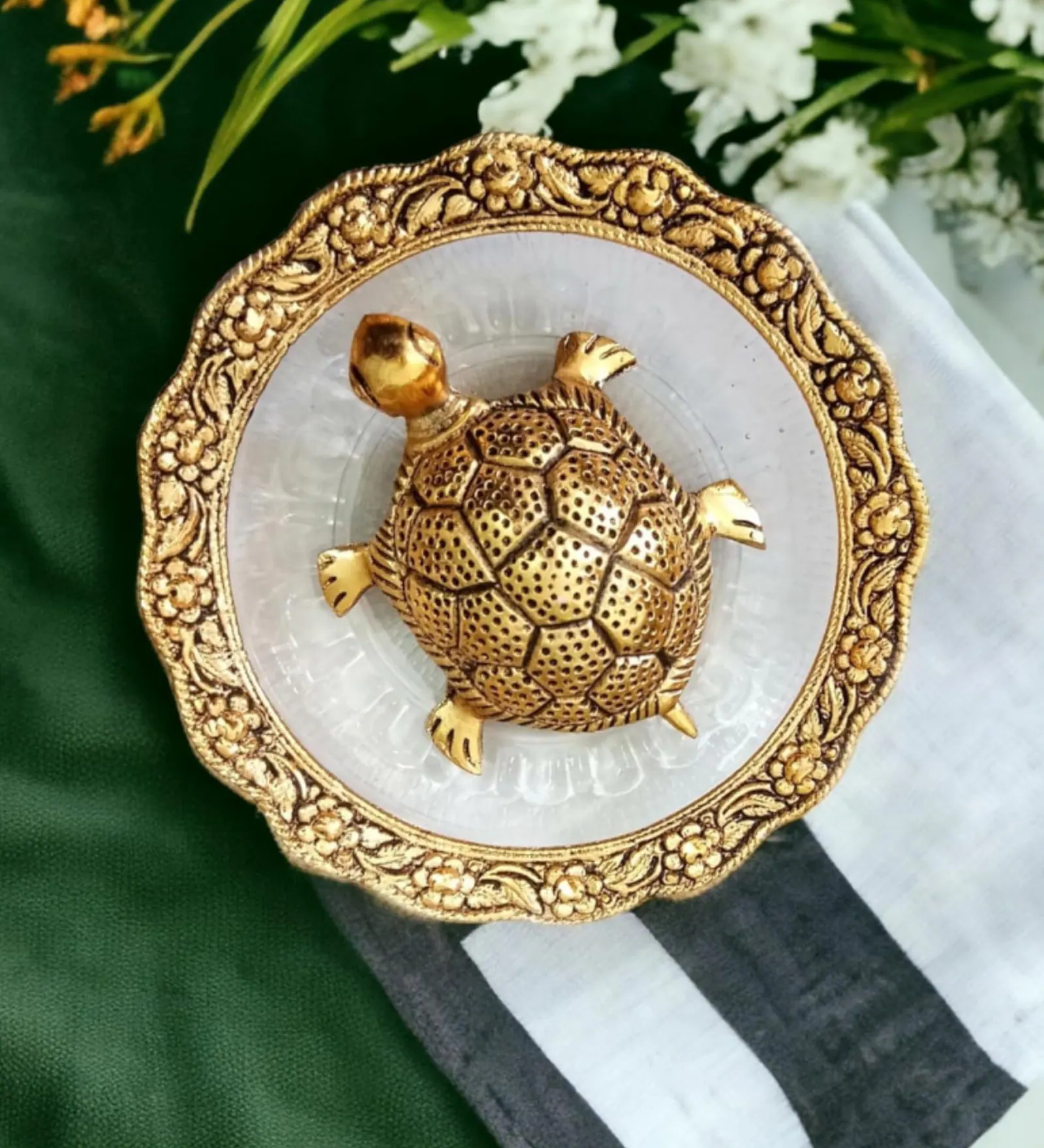 Tortoise with Plate Vastu Fengshui