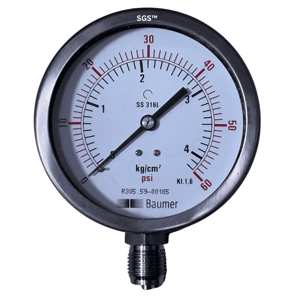 Baumer Pressure Gauge 4"